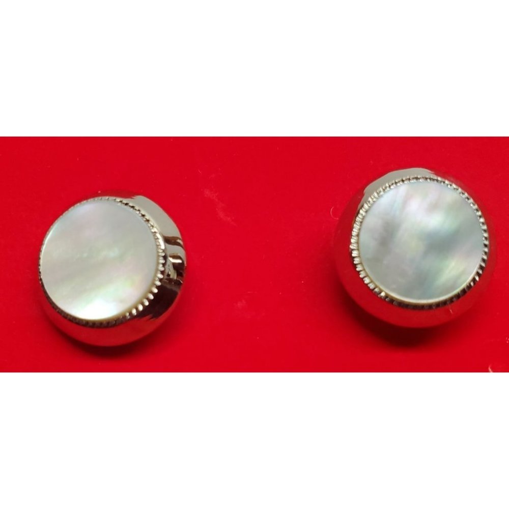 Pair of Silver and Pearl Cuff-links